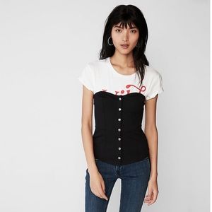 NWOT Pinstripe Snap Tube Top